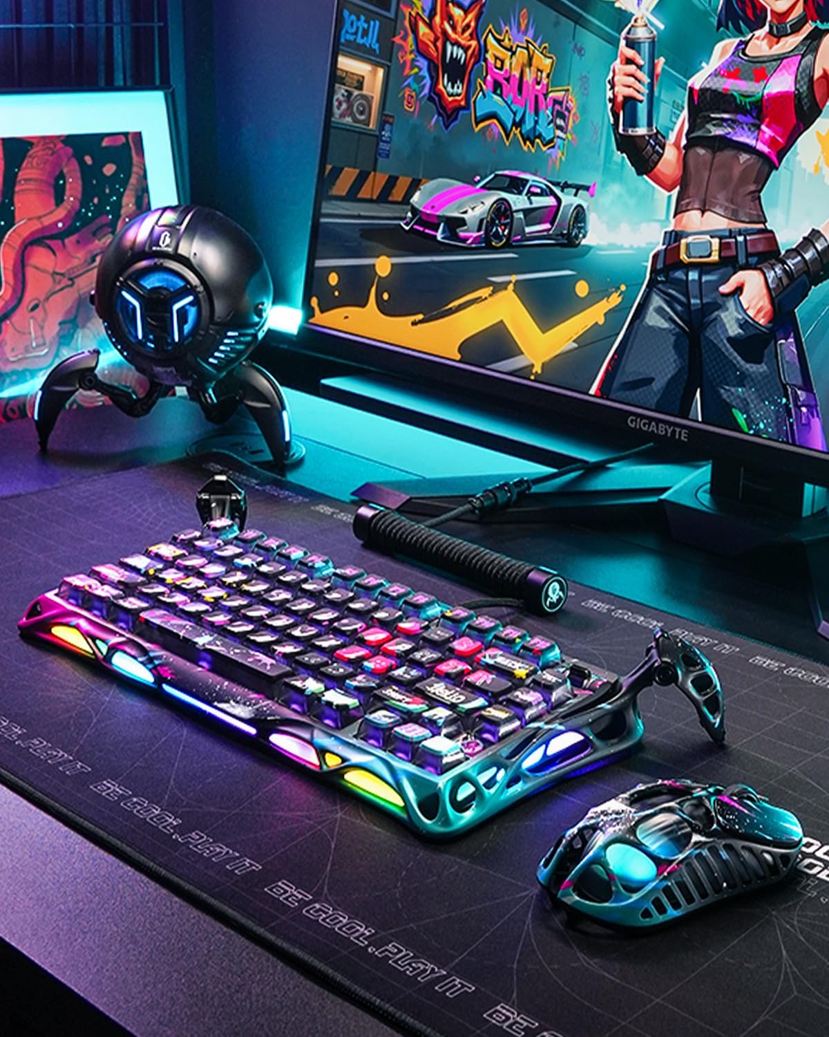 GravaStar 75K1 PRO Gaming Keyboard Magnetic Switches - ( Neon Graffiti )