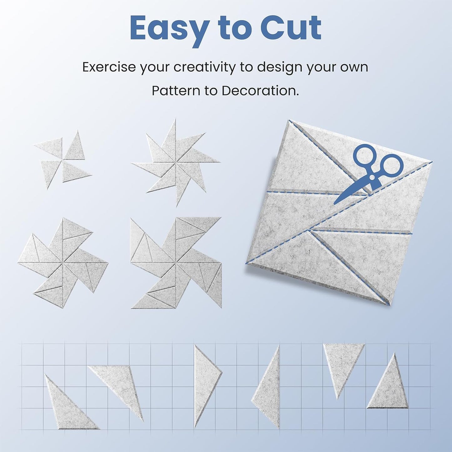 Fiber Soundproofing x12 Panels, ( Light Grey )