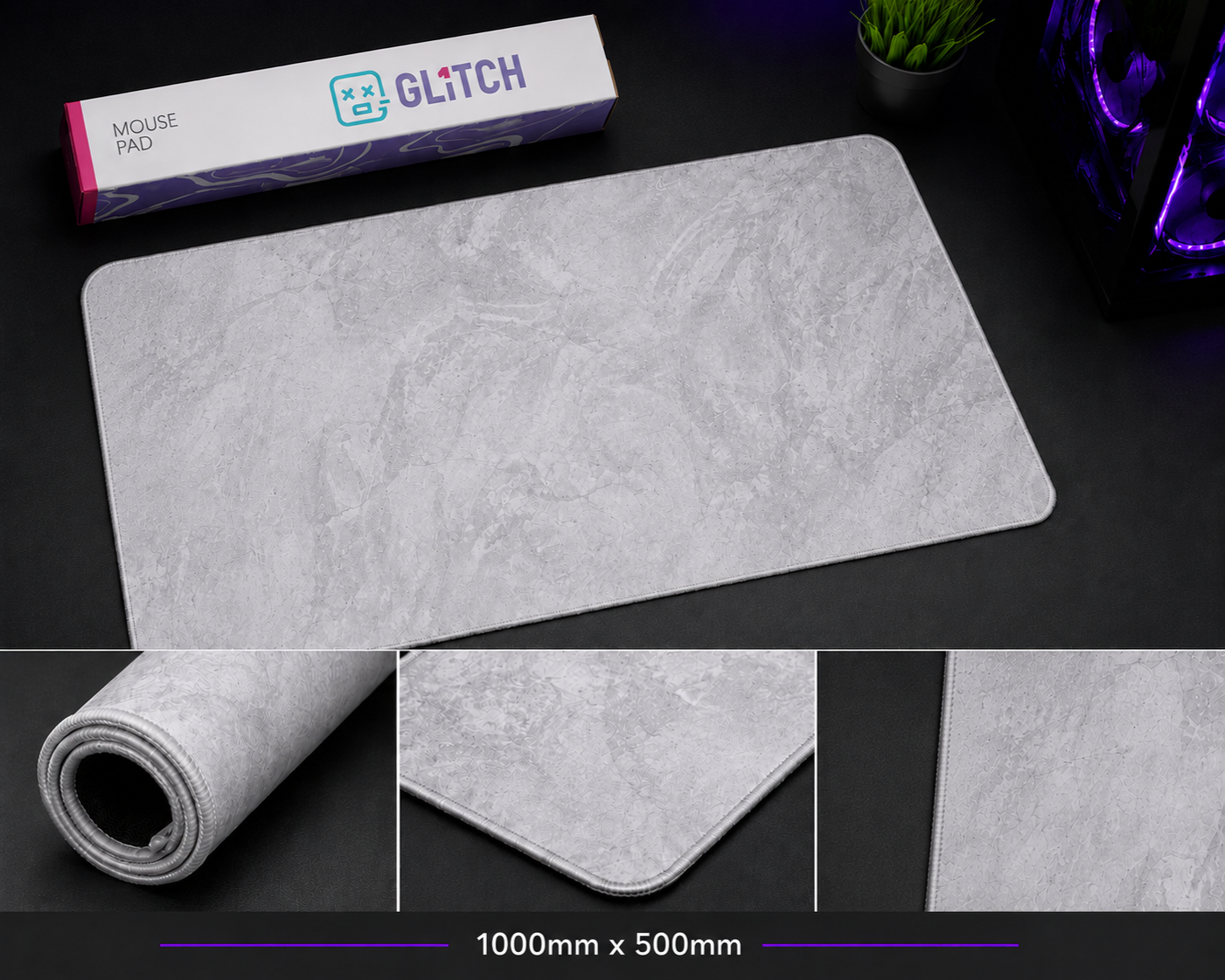 GL1TCH Mousepad ( White )