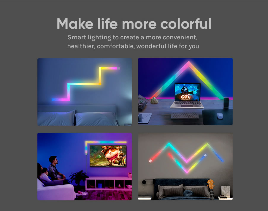 Smart LED Lightbar RGB Light Wall / ( 9 Panels )